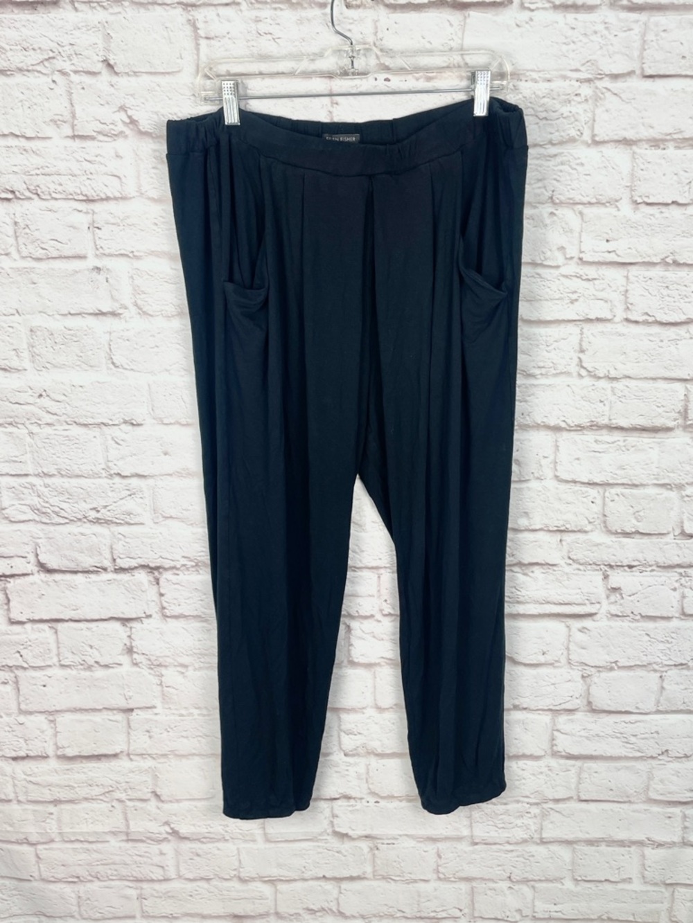 Eileen Fisher Black Slouchy Lounge Flowy Pants Size Large